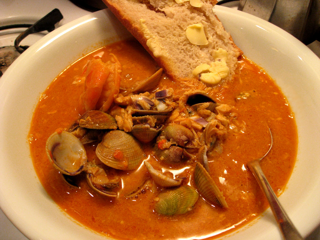 La sopa de pescado típica de Marsella, la Bouillabaisse.