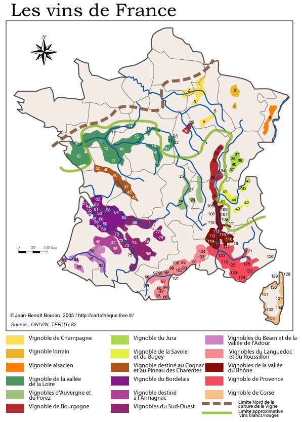 Regiones vinícolas francesas.