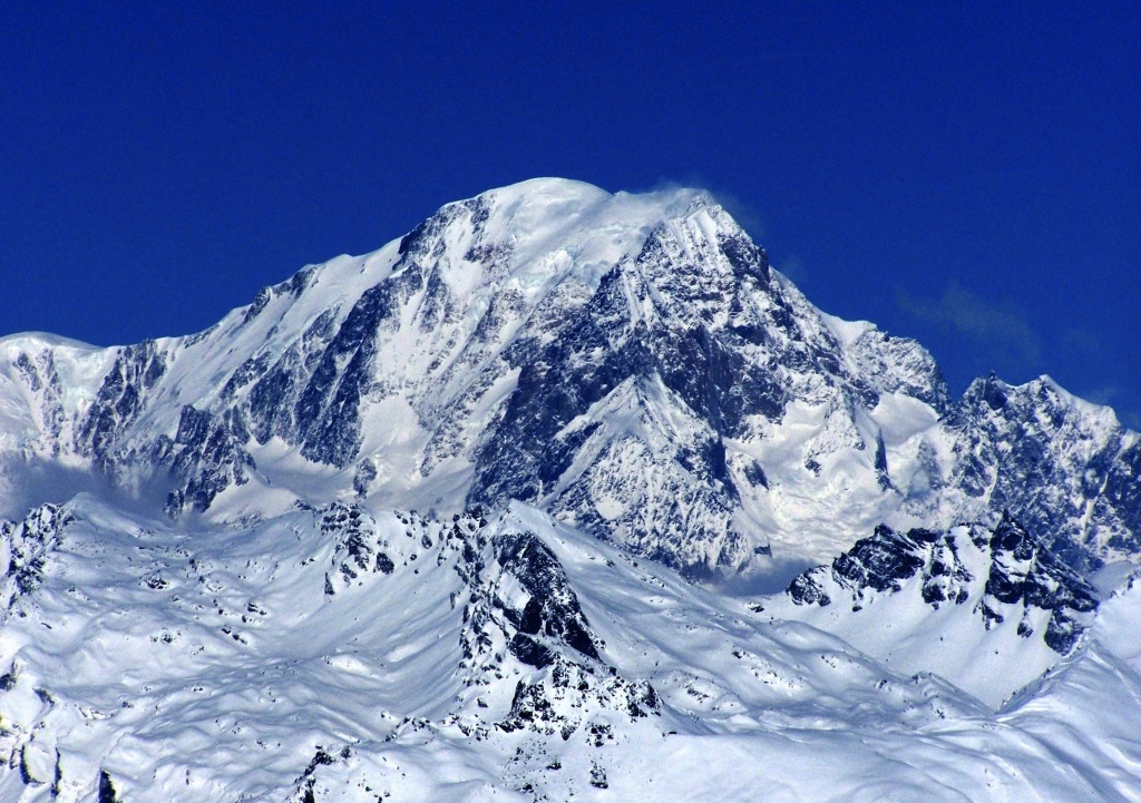 El Mont Blanc, el pico más alto de los Alpes.