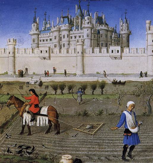 El Louvre bajo Carlos VIII, en El Libro de las Horas del Duque de Berry.