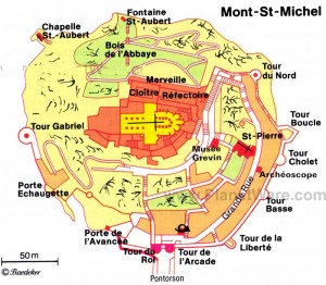 Mapa del Mont Saint Michel, patrimonio de la Unesco